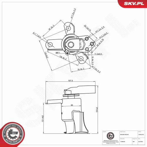 Lagerung, Motor rechts ESEN SKV 75SKV012 Bild Lagerung, Motor rechts ESEN SKV 75SKV012
