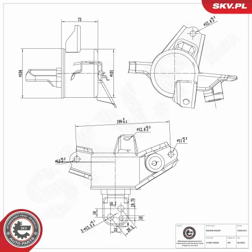 Lagerung, Motor links ESEN SKV 75SKV015 Bild Lagerung, Motor links ESEN SKV 75SKV015