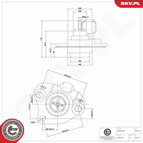 Lagerung, Motor vorne ESEN SKV 75SKV019 Bild Lagerung, Motor vorne ESEN SKV 75SKV019