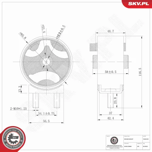 Lagerung, Motor vorne ESEN SKV 75SKV021 Bild Lagerung, Motor vorne ESEN SKV 75SKV021