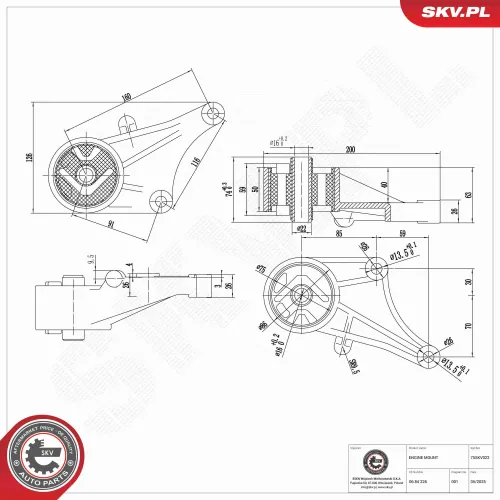 Lagerung, Motor vorne ESEN SKV 75SKV022 Bild Lagerung, Motor vorne ESEN SKV 75SKV022