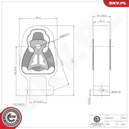 Lagerung, Motor hinten ESEN SKV 75SKV025 Bild Lagerung, Motor hinten ESEN SKV 75SKV025