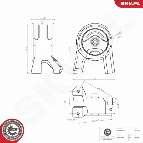 Lagerung, Motor hinten ESEN SKV 75SKV026 Bild Lagerung, Motor hinten ESEN SKV 75SKV026