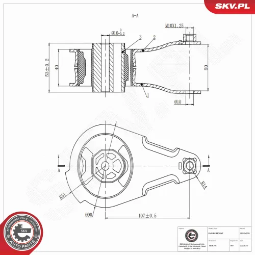 Lagerung, Motor beidseitig ESEN SKV 75SKV029 Bild Lagerung, Motor beidseitig ESEN SKV 75SKV029