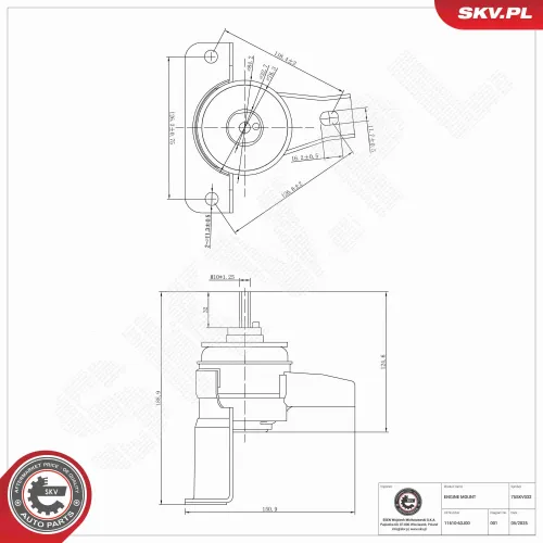 Lagerung, Motor rechts ESEN SKV 75SKV032 Bild Lagerung, Motor rechts ESEN SKV 75SKV032