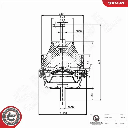 Lagerung, Motor rechts ESEN SKV 75SKV035 Bild Lagerung, Motor rechts ESEN SKV 75SKV035