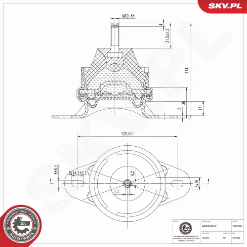 Lagerung, Motor rechts ESEN SKV 75SKV036 Bild Lagerung, Motor rechts ESEN SKV 75SKV036