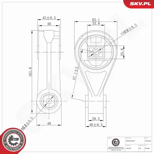 Lagerung, Motor hinten ESEN SKV 75SKV038 Bild Lagerung, Motor hinten ESEN SKV 75SKV038