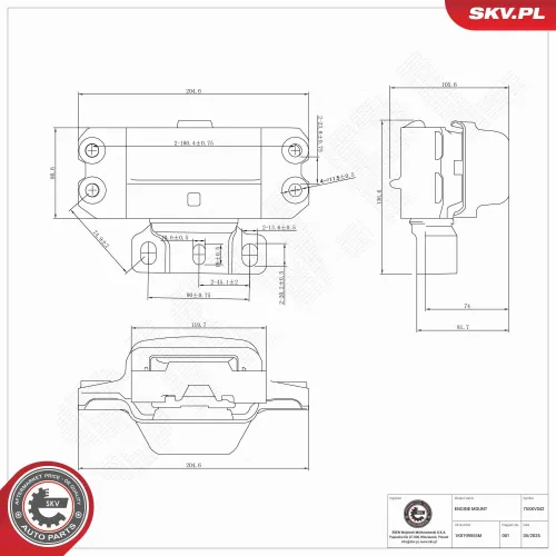Lagerung, Motor links ESEN SKV 75SKV042 Bild Lagerung, Motor links ESEN SKV 75SKV042