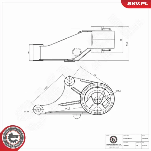 Lagerung, Motor vorne ESEN SKV 75SKV045 Bild Lagerung, Motor vorne ESEN SKV 75SKV045