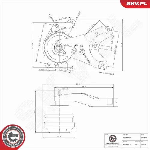 Lagerung, Motor rechts oben ESEN SKV 75SKV046 Bild Lagerung, Motor rechts oben ESEN SKV 75SKV046