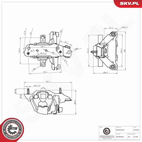 Lagerung, Motor links ESEN SKV 75SKV054 Bild Lagerung, Motor links ESEN SKV 75SKV054