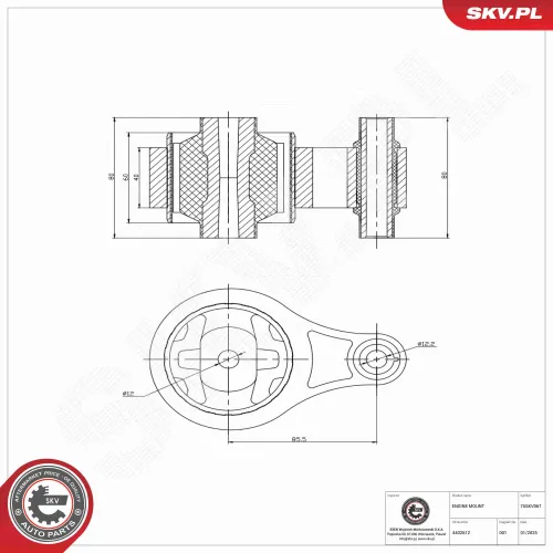 Lagerung, Motor hinten ESEN SKV 75SKV067 Bild Lagerung, Motor hinten ESEN SKV 75SKV067