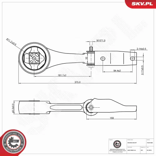 Lagerung, Motor hinten ESEN SKV 75SKV069 Bild Lagerung, Motor hinten ESEN SKV 75SKV069