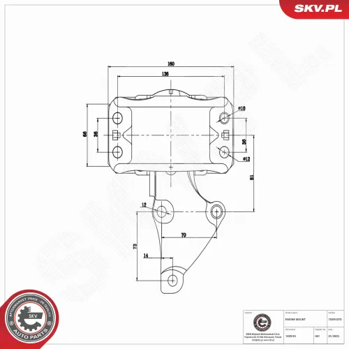 Lagerung, Motor rechts ESEN SKV 75SKV070 Bild Lagerung, Motor rechts ESEN SKV 75SKV070