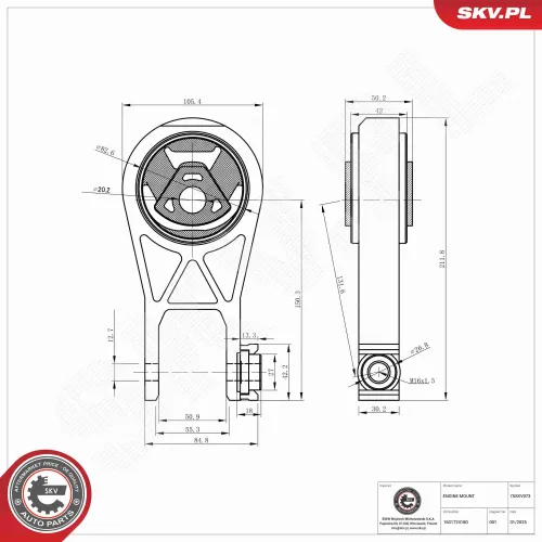 Lagerung, Motor hinten ESEN SKV 75SKV073 Bild Lagerung, Motor hinten ESEN SKV 75SKV073