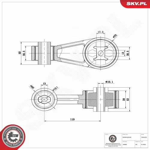 Lagerung, Motor rechts oben ESEN SKV 75SKV075 Bild Lagerung, Motor rechts oben ESEN SKV 75SKV075