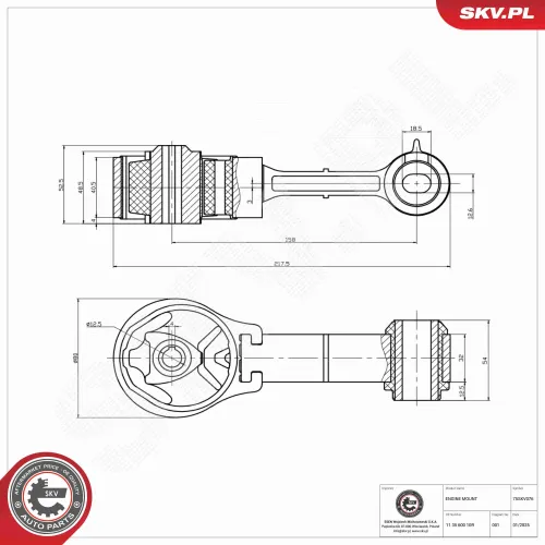 Lagerung, Motor rechts oben ESEN SKV 75SKV076 Bild Lagerung, Motor rechts oben ESEN SKV 75SKV076