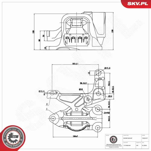 Lagerung, Motor rechts ESEN SKV 75SKV077 Bild Lagerung, Motor rechts ESEN SKV 75SKV077