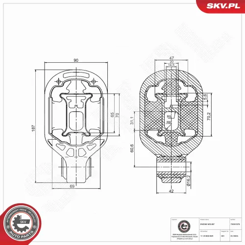 Lagerung, Motor hinten ESEN SKV 75SKV078 Bild Lagerung, Motor hinten ESEN SKV 75SKV078