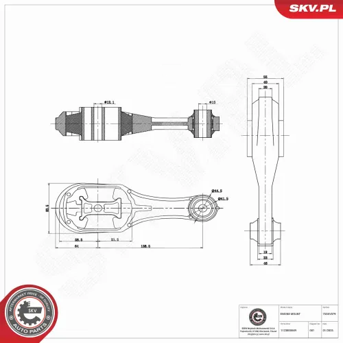 Lagerung, Motor hinten ESEN SKV 75SKV079 Bild Lagerung, Motor hinten ESEN SKV 75SKV079