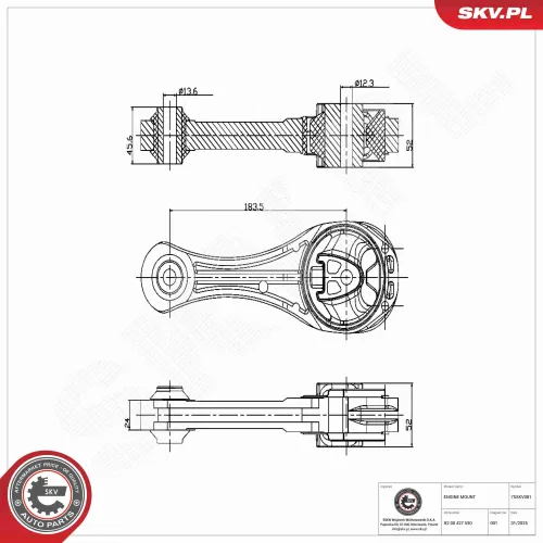 Lagerung, Motor hinten ESEN SKV 75SKV081 Bild Lagerung, Motor hinten ESEN SKV 75SKV081
