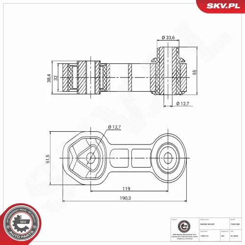 Lagerung, Motor hinten ESEN SKV 75SKV083 Bild Lagerung, Motor hinten ESEN SKV 75SKV083