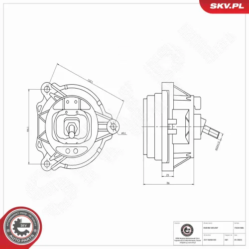 Lagerung, Motor links ESEN SKV 75SKV086 Bild Lagerung, Motor links ESEN SKV 75SKV086
