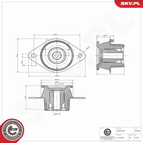 Lagerung, Motor links ESEN SKV 75SKV090 Bild Lagerung, Motor links ESEN SKV 75SKV090