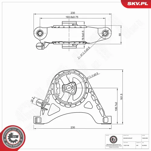 Lagerung, Motor vorne ESEN SKV 75SKV092 Bild Lagerung, Motor vorne ESEN SKV 75SKV092