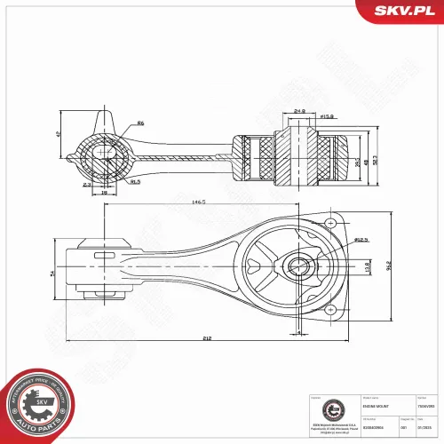 Lagerung, Motor rechts oben ESEN SKV 75SKV093 Bild Lagerung, Motor rechts oben ESEN SKV 75SKV093