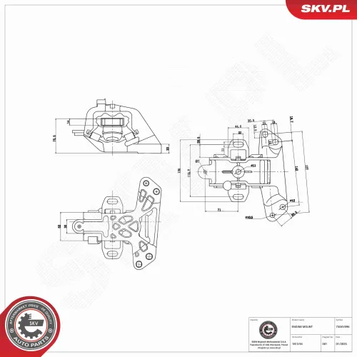 Lagerung, Motor links ESEN SKV 75SKV096 Bild Lagerung, Motor links ESEN SKV 75SKV096