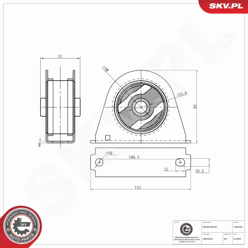 Lagerung, Motor vorne ESEN SKV 75SKV097 Bild Lagerung, Motor vorne ESEN SKV 75SKV097