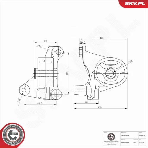 Lagerung, Motor vorne ESEN SKV 75SKV100 Bild Lagerung, Motor vorne ESEN SKV 75SKV100