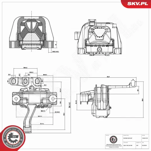 Lagerung, Motor rechts ESEN SKV 75SKV102 Bild Lagerung, Motor rechts ESEN SKV 75SKV102
