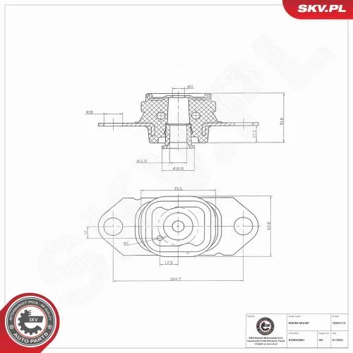 Lagerung, Motor links ESEN SKV 75SKV112 Bild Lagerung, Motor links ESEN SKV 75SKV112