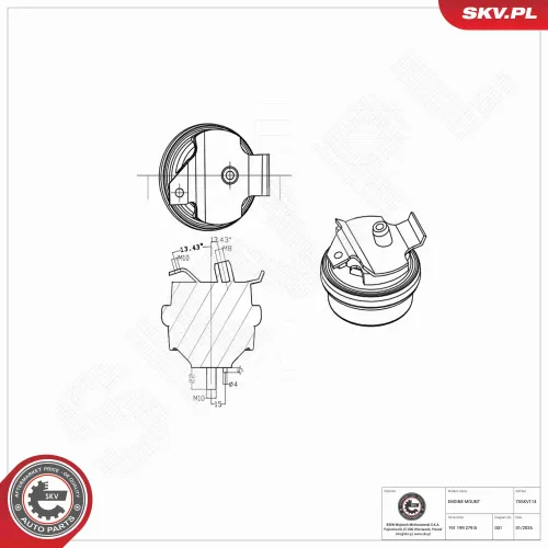 Lagerung, Motor vorne ESEN SKV 75SKV114 Bild Lagerung, Motor vorne ESEN SKV 75SKV114