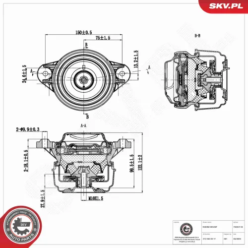 Lagerung, Motor rechts ESEN SKV 75SKV118 Bild Lagerung, Motor rechts ESEN SKV 75SKV118