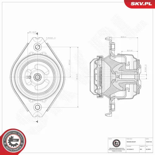 Lagerung, Motor vorne ESEN SKV 75SKV120 Bild Lagerung, Motor vorne ESEN SKV 75SKV120