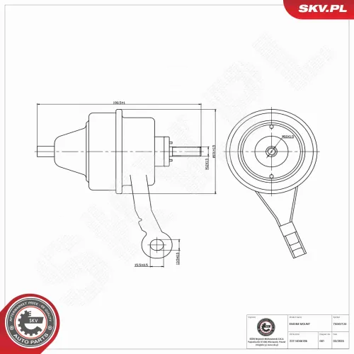 Lagerung, Motor rechts ESEN SKV 75SKV124 Bild Lagerung, Motor rechts ESEN SKV 75SKV124