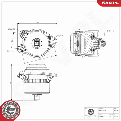 Lagerung, Motor rechts ESEN SKV 75SKV127 Bild Lagerung, Motor rechts ESEN SKV 75SKV127