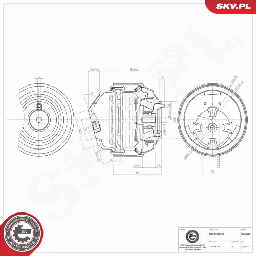 Lagerung, Motor vorne ESEN SKV 75SKV128 Bild Lagerung, Motor vorne ESEN SKV 75SKV128