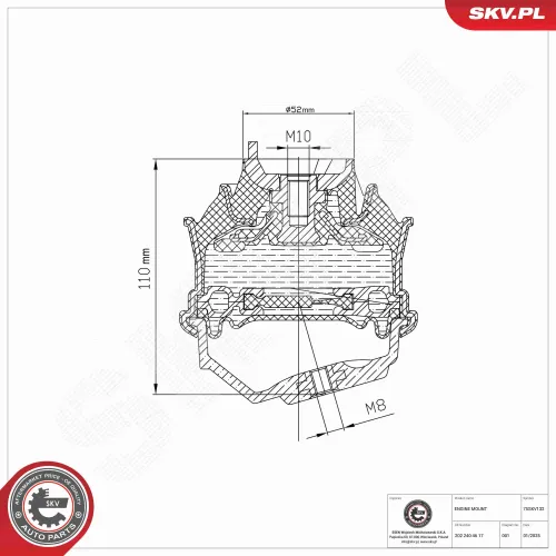 Lagerung, Motor vorne rechts ESEN SKV 75SKV132 Bild Lagerung, Motor vorne rechts ESEN SKV 75SKV132