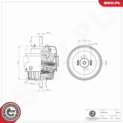 Lagerung, Motor links ESEN SKV 75SKV133 Bild Lagerung, Motor links ESEN SKV 75SKV133