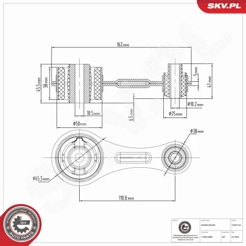 Lagerung, Motor hinten ESEN SKV 75SKV134 Bild Lagerung, Motor hinten ESEN SKV 75SKV134