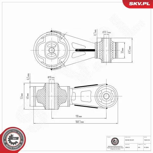 Lagerung, Motor rechts ESEN SKV 75SKV136 Bild Lagerung, Motor rechts ESEN SKV 75SKV136