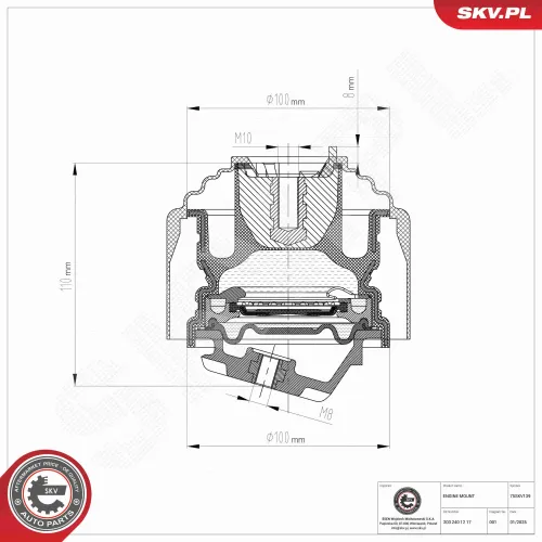 Lagerung, Motor vorne ESEN SKV 75SKV139 Bild Lagerung, Motor vorne ESEN SKV 75SKV139