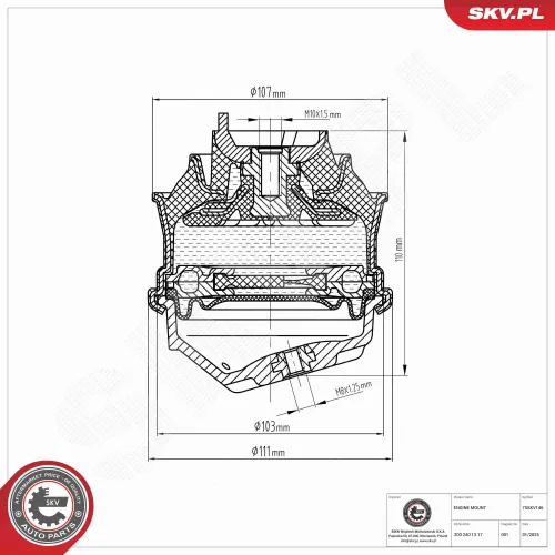Lagerung, Motor links ESEN SKV 75SKV146 Bild Lagerung, Motor links ESEN SKV 75SKV146