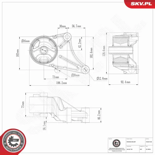 Lagerung, Motor vorne ESEN SKV 75SKV148 Bild Lagerung, Motor vorne ESEN SKV 75SKV148