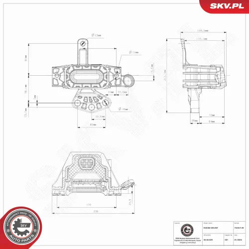 Lagerung, Motor rechts ESEN SKV 75SKV149 Bild Lagerung, Motor rechts ESEN SKV 75SKV149